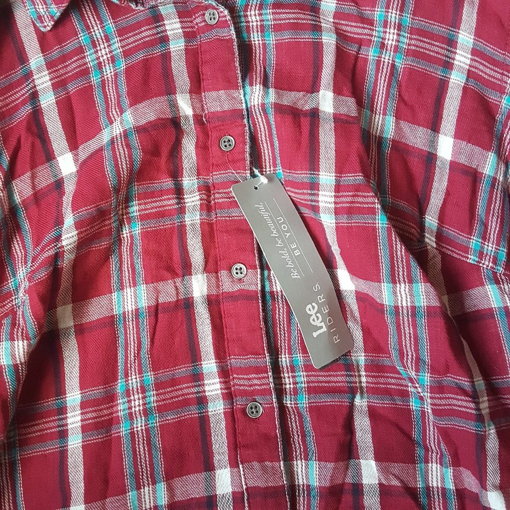 Red Button-Down Flannel- NWT - Picture 4 of 4